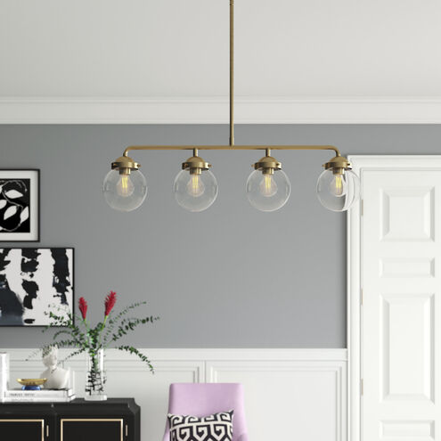Knoll 4 Light 33 inch Brushed Gold Island Pendant Ceiling Light
